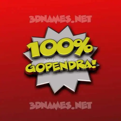 gopendra in 100 Percent style - 3D name wallpaper
