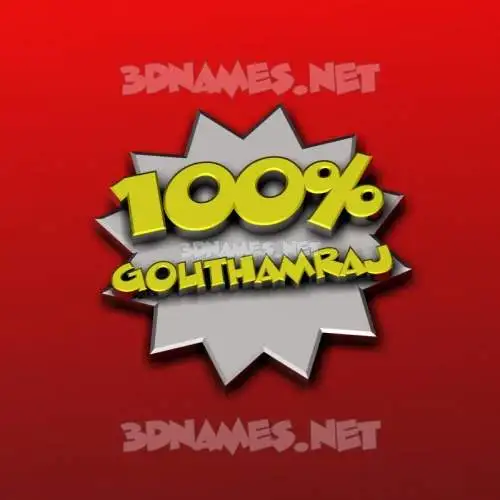 gouthamraj in 100 Percent style - 3D name wallpaper