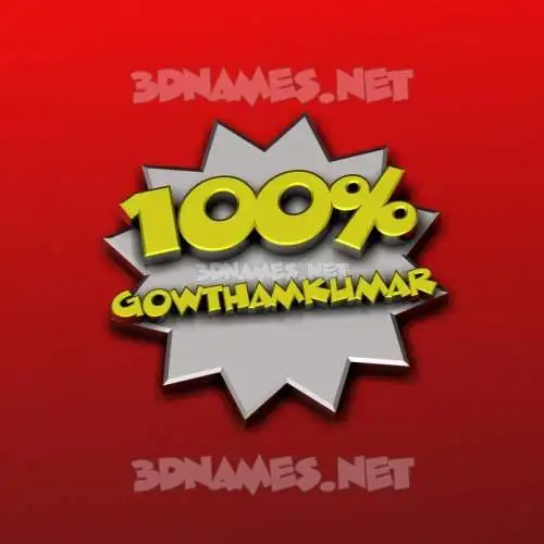 gowthamkumar in 100 Percent style - 3D name wallpaper gowthamkumar in 100 Percent style - 3D name wallpaper