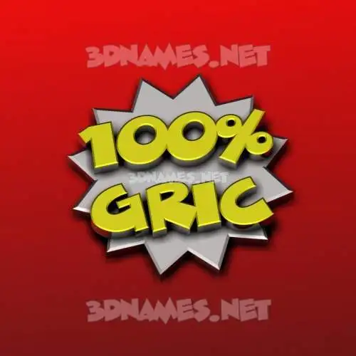 gric in 100 Percent style - 3D name wallpaper