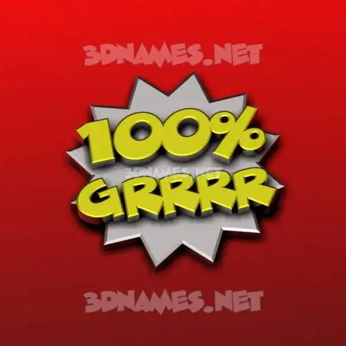 grrrr in 100 Percent style - 3D name wallpaper