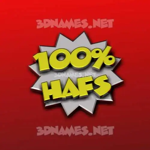 hafs in 100 Percent style - 3D name wallpaper