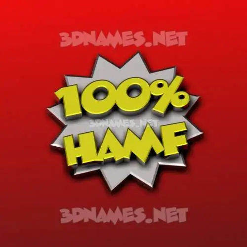 hamf in 100 Percent style - 3D name wallpaper