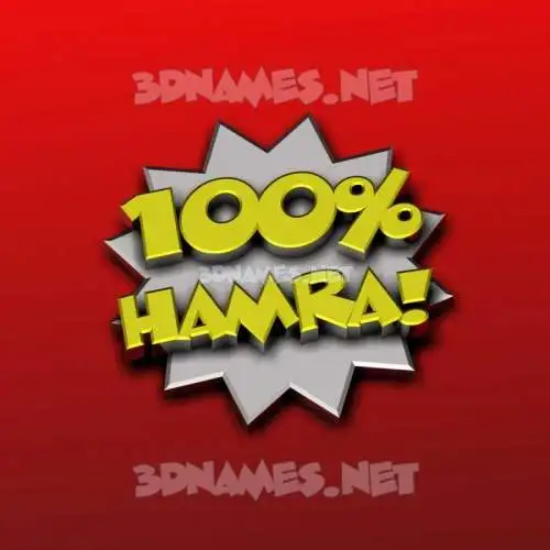 hamra in 100 Percent style - 3D name wallpaper