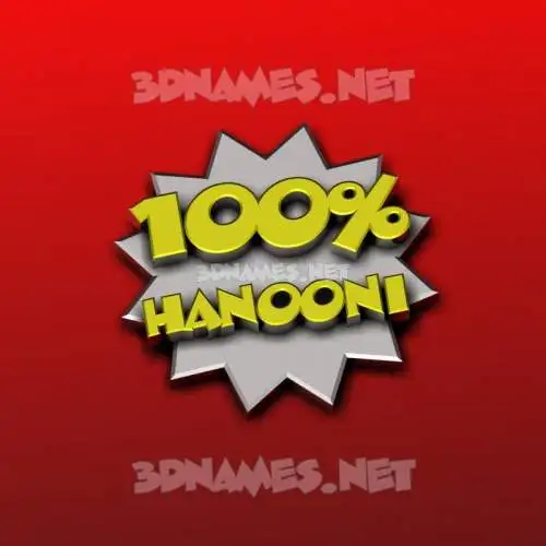 hanooni in 100 Percent style - 3D name wallpaper hanooni in 100 Percent style - 3D name wallpaper