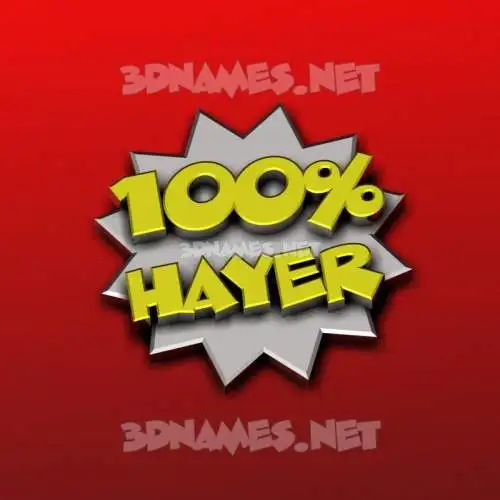 hayer in 100 Percent style - 3D name wallpaper