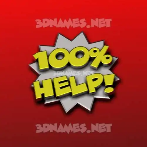 help in 100 Percent style - 3D name wallpaper