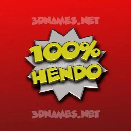 hendo in 100 Percent style - 3D name wallpaper