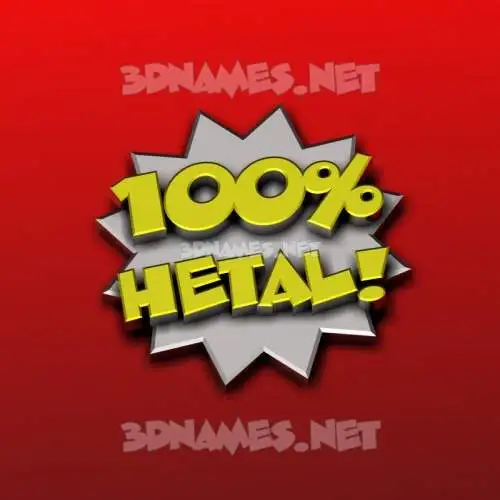 hetal in 100 Percent style - 3D name wallpaper