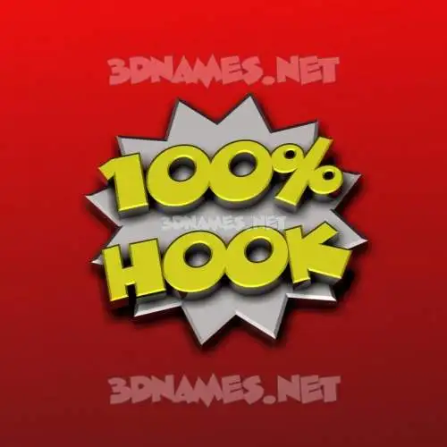 hook in 100 Percent style - 3D name wallpaper