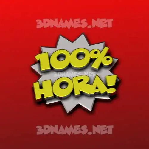 hora in 100 Percent style - 3D name wallpaper