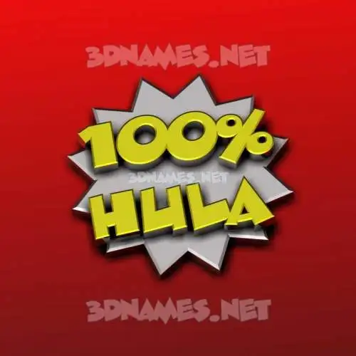 hula in 100 Percent style - 3D name wallpaper