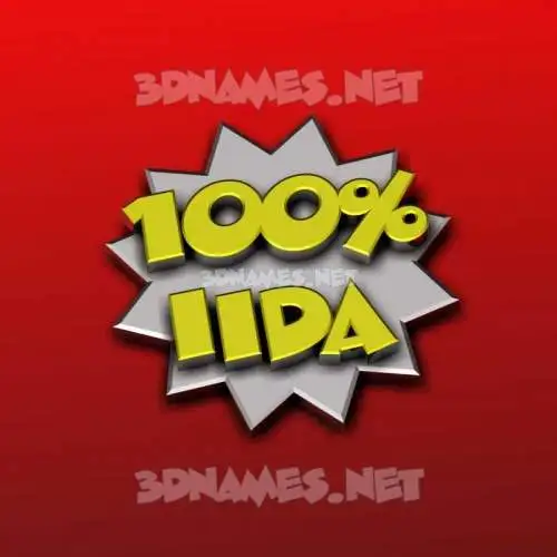 iida in 100 Percent style - 3D name wallpaper