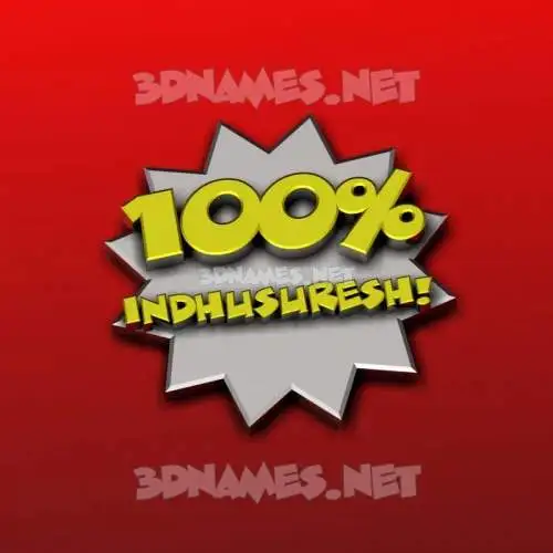 indhusuresh in 100 Percent style - 3D name wallpaper