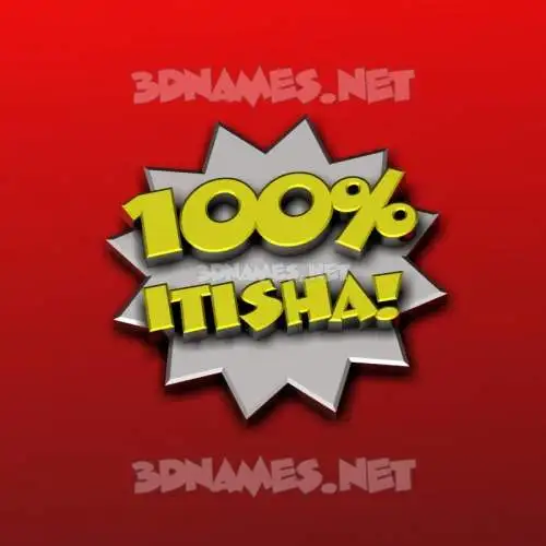 itisha in 100 Percent style - 3D name wallpaper