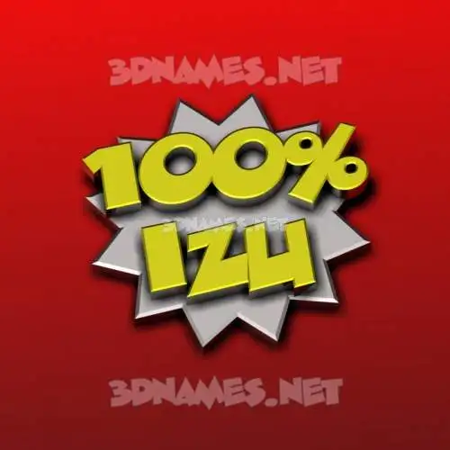 izu in 100 Percent style - 3D name wallpaper