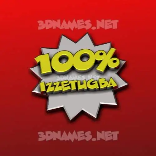 izzetugba in 100 Percent style - 3D name wallpaper