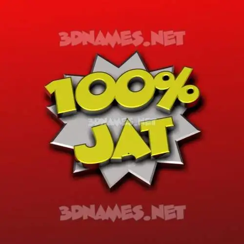 jat in 100 Percent style - 3D name wallpaper
