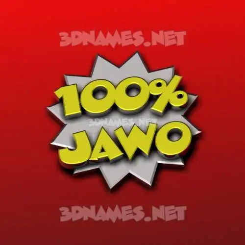 jawo in 100 Percent style - 3D name wallpaper