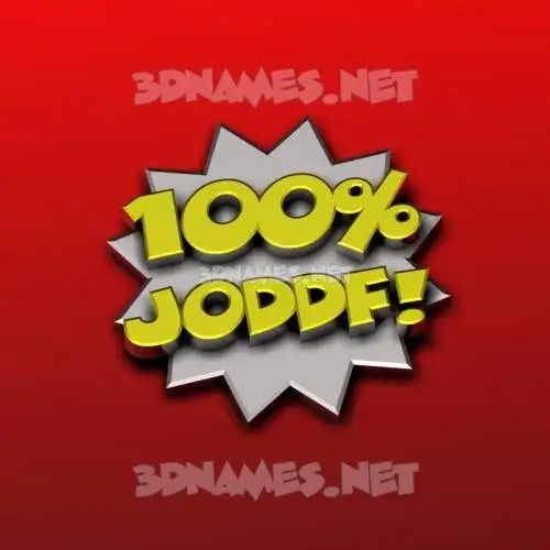 joddf in 100 Percent style - 3D name wallpaper