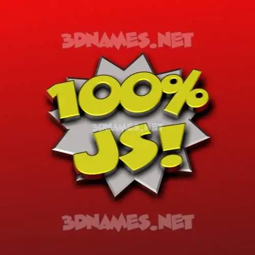 js in 100 Percent style - 3D name wallpaper