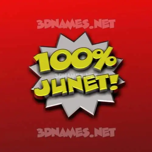 junet in 100 Percent style - 3D name wallpaper