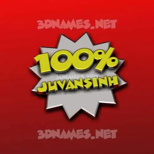 juvansinh in 100 Percent style - 3D name wallpaper