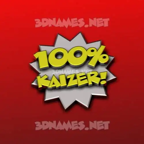 kaizer in 100 Percent style - 3D name wallpaper