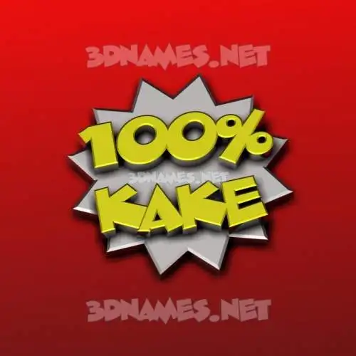 kake in 100 Percent style - 3D name wallpaper