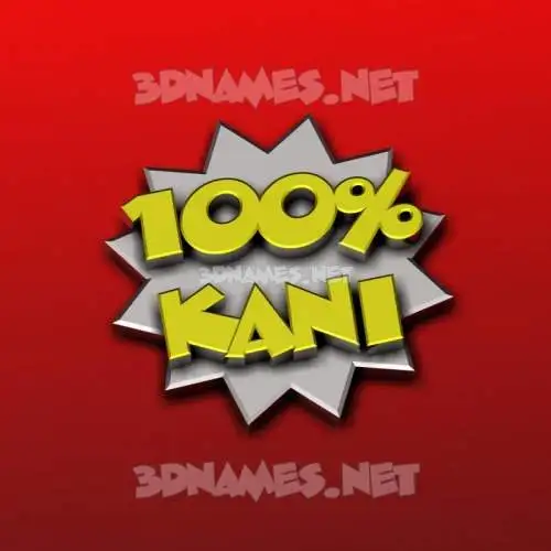 kani in 100 Percent style - 3D name wallpaper