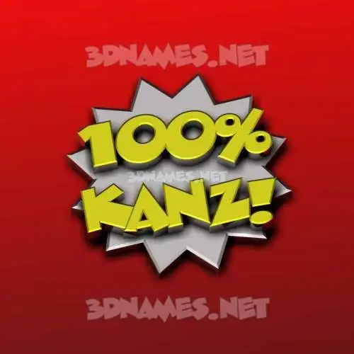 kanz in 100 Percent style - 3D name wallpaper