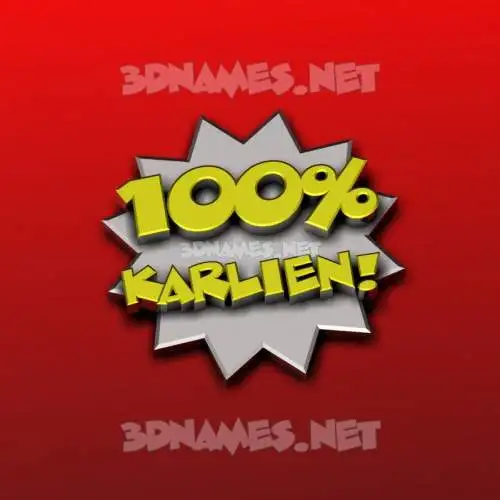 karlien in 100 Percent style - 3D name wallpaper