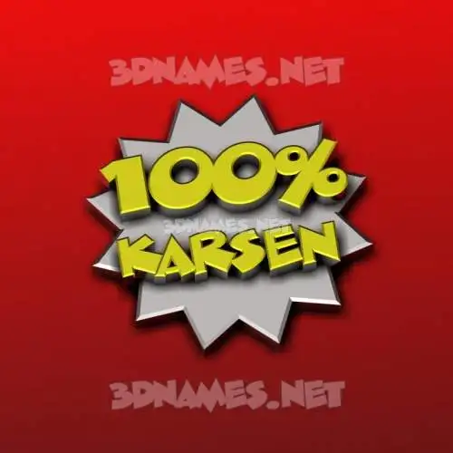 karsen in 100 Percent style - 3D name wallpaper