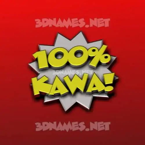 kawa in 100 Percent style - 3D name wallpaper