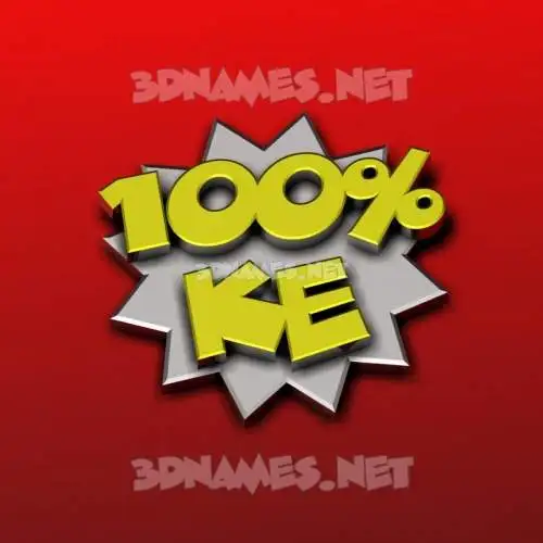ke in 100 Percent style - 3D name wallpaper