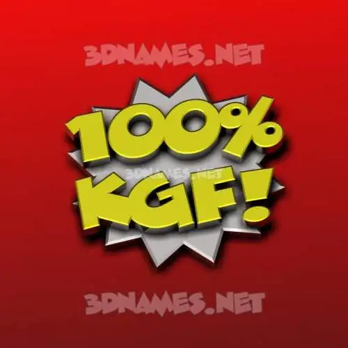 kgf in 100 Percent style - 3D name wallpaper