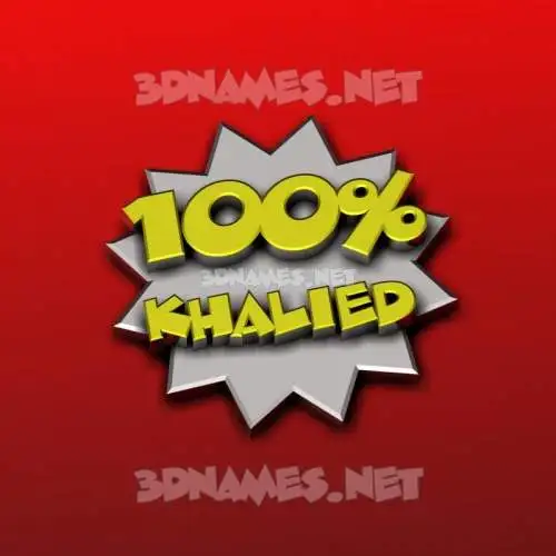 khalied in 100 Percent style - 3D name wallpaper