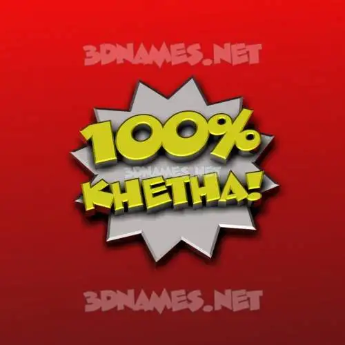 khetha in 100 Percent style - 3D name wallpaper