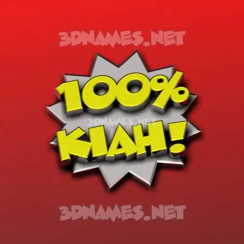 kiah in 100 Percent style - 3D name wallpaper