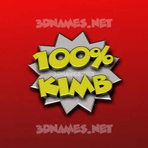 kimb in 100 Percent style - 3D name wallpaper