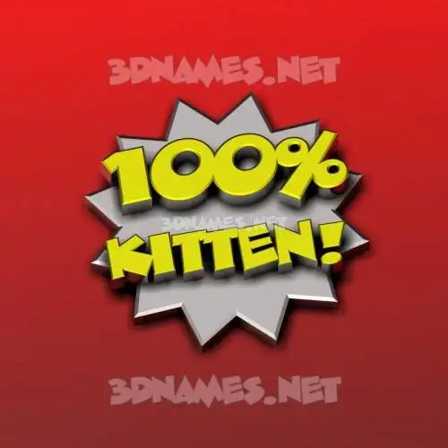 kitten in 100 Percent style - 3D name wallpaper kitten in 100 Percent style - 3D name wallpaper