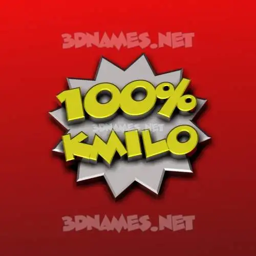 kmilo in 100 Percent style - 3D name wallpaper
