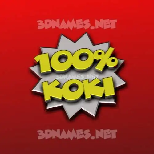 koki in 100 Percent style - 3D name wallpaper koki in 100 Percent style - 3D name wallpaper