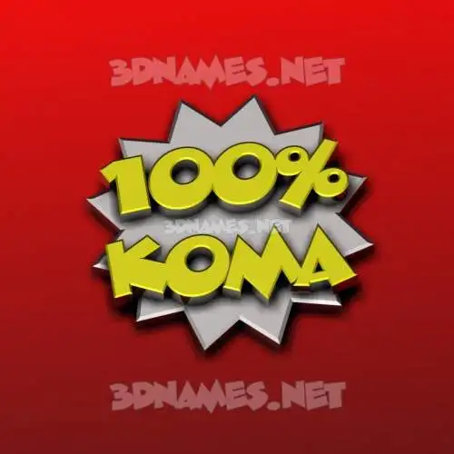 koma in 100 Percent style - 3D name wallpaper koma in 100 Percent style - 3D name wallpaper
