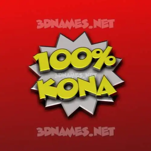 kona in 100 Percent style - 3D name wallpaper kona in 100 Percent style - 3D name wallpaper
