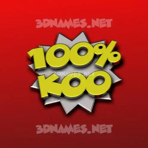 koo in 100 Percent style - 3D name wallpaper