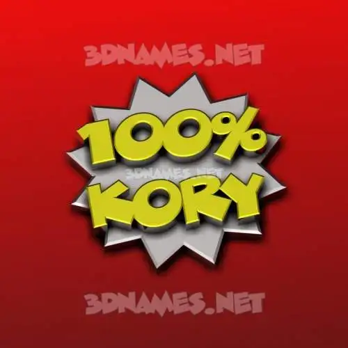 kory in 100 Percent style - 3D name wallpaper kory in 100 Percent style - 3D name wallpaper