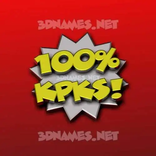 kpks in 100 Percent style - 3D name wallpaper