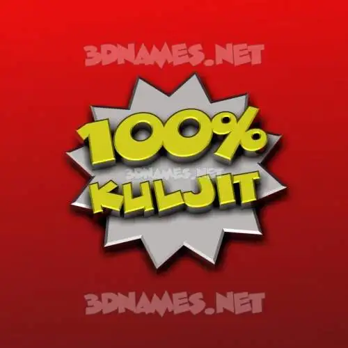 kuljit in 100 Percent style - 3D name wallpaper