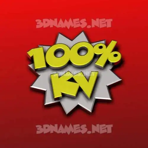 kv in 100 Percent style - 3D name wallpaper kv in 100 Percent style - 3D name wallpaper